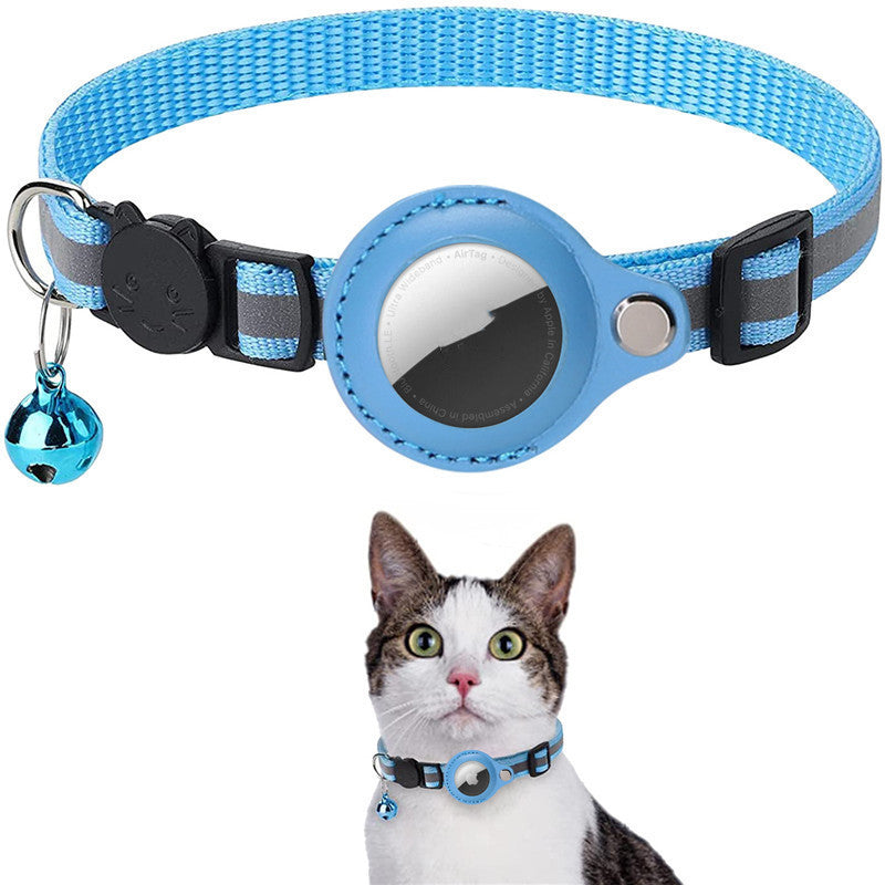 Waterproof Reflective AirTag Dog & Cat Collar – Nylon Holder