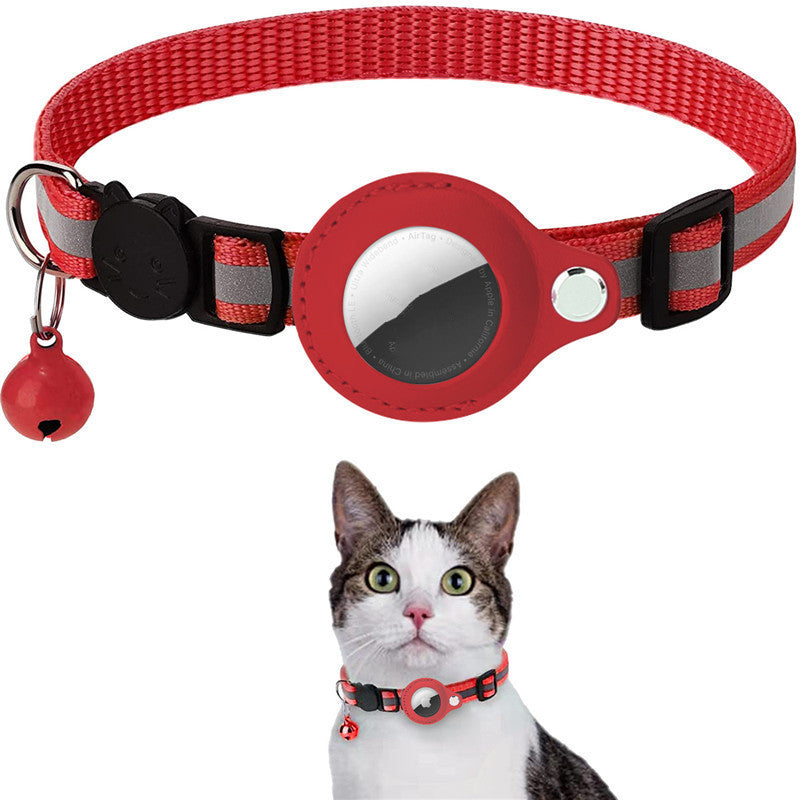 Waterproof Reflective AirTag Dog & Cat Collar – Nylon Holder