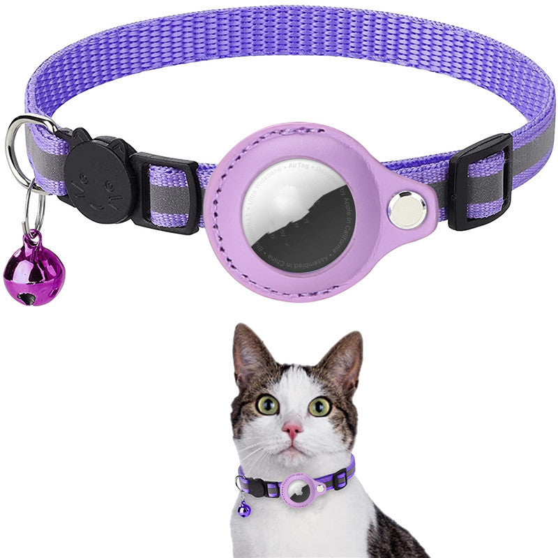 Waterproof Reflective AirTag Dog & Cat Collar – Nylon Holder
